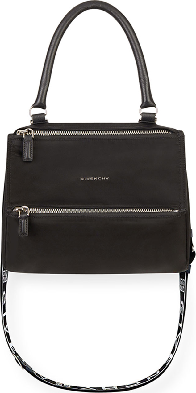 Givenchy Pandora Small Fabric Satchel Bag with Logo Strap