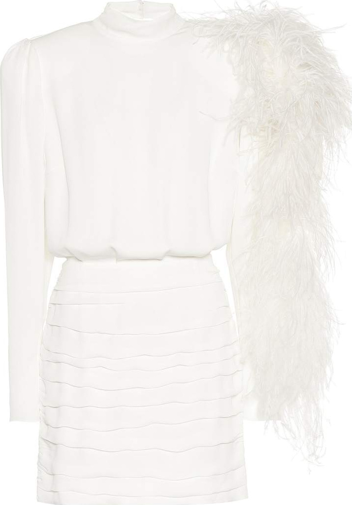 Magda Butrym Dubai silk minidress with feathers