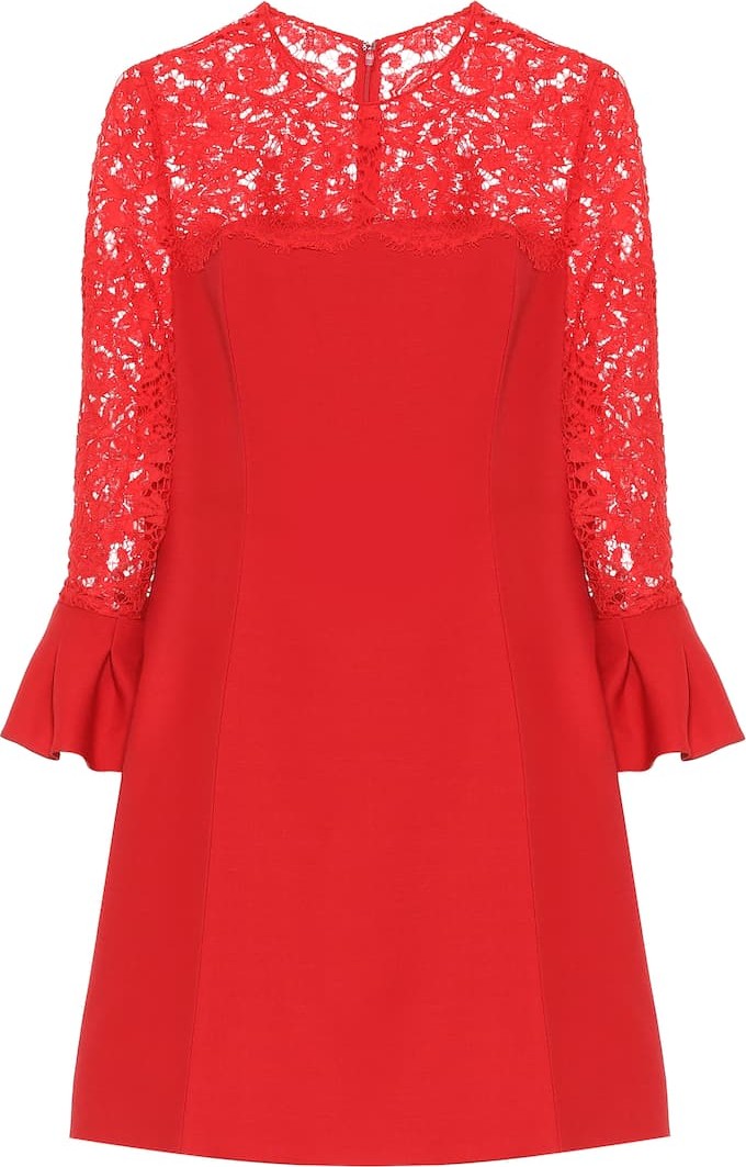 Valentino Lace wool and silk-blend dress