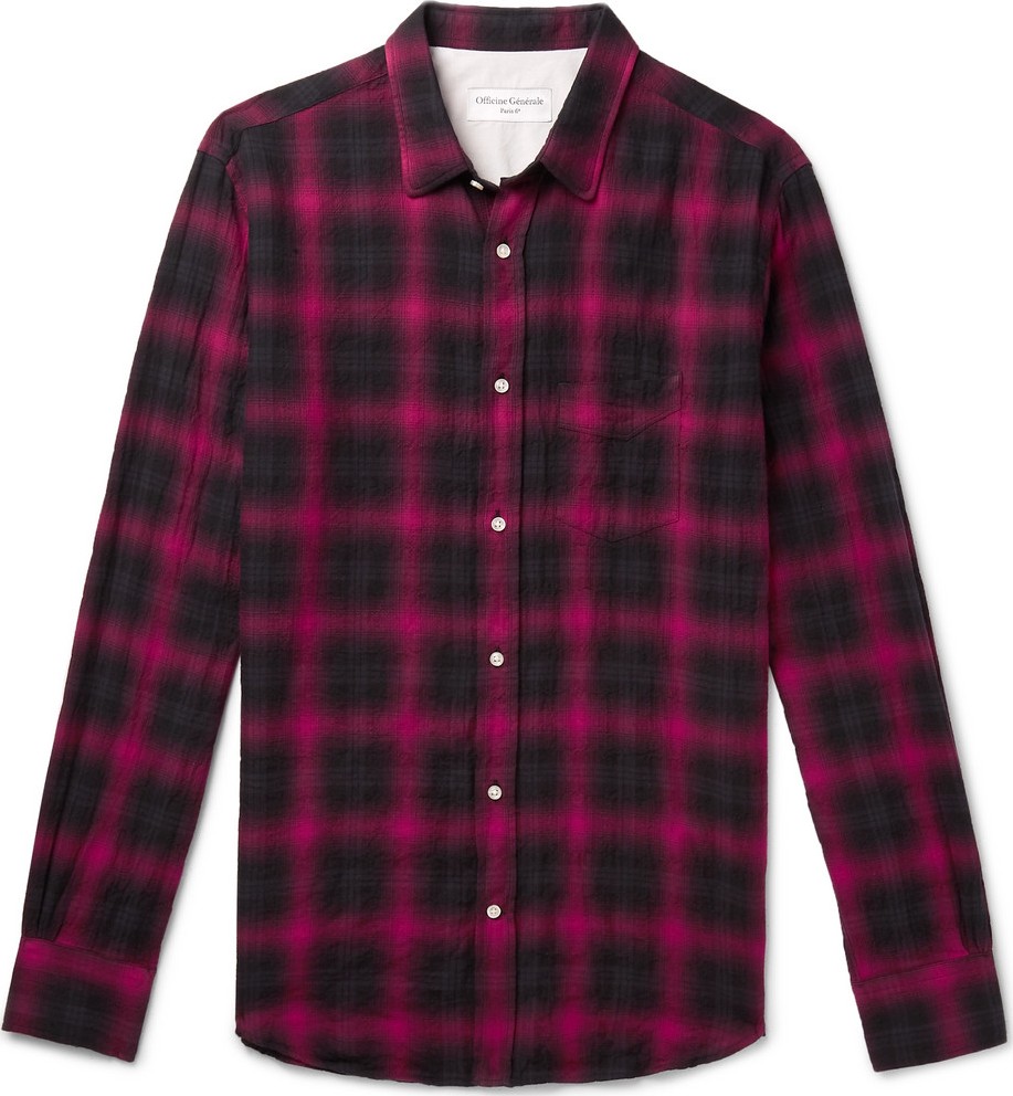 Officine Générale Checked Cotton-Blend Shirt