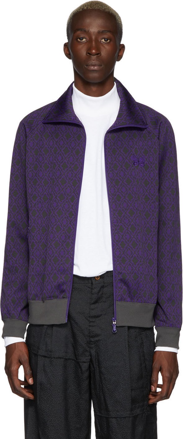 Needles Purple Jacquard Diamond Track Jacket