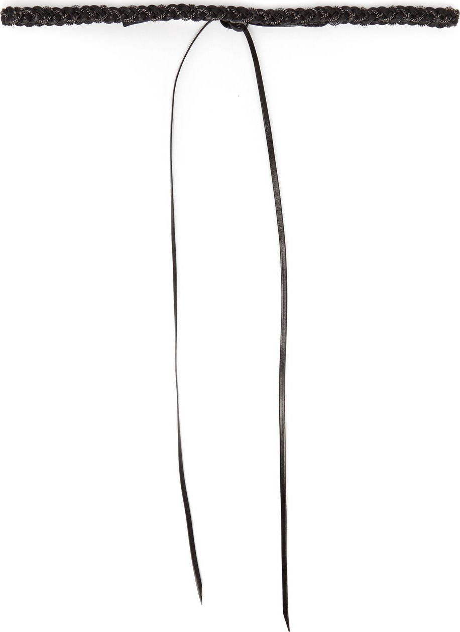 Saint Laurent Self-tie braided leather belt