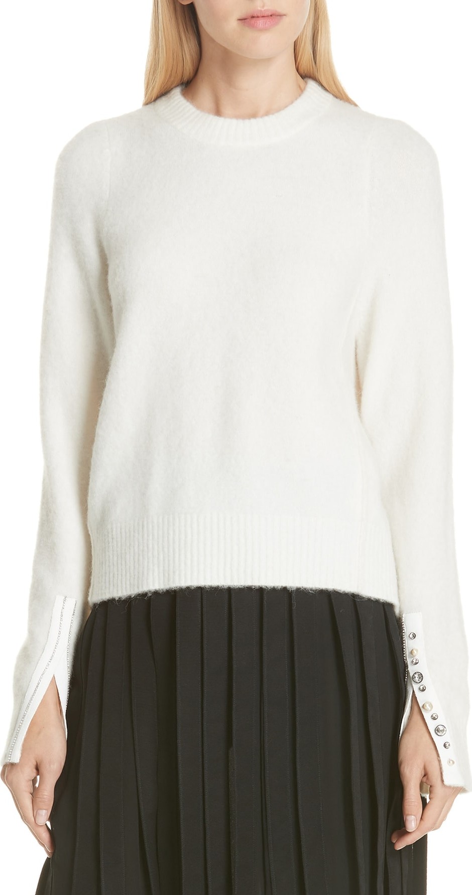 3.1 Phillip Lim Inset Shoulder High/Low Pullover