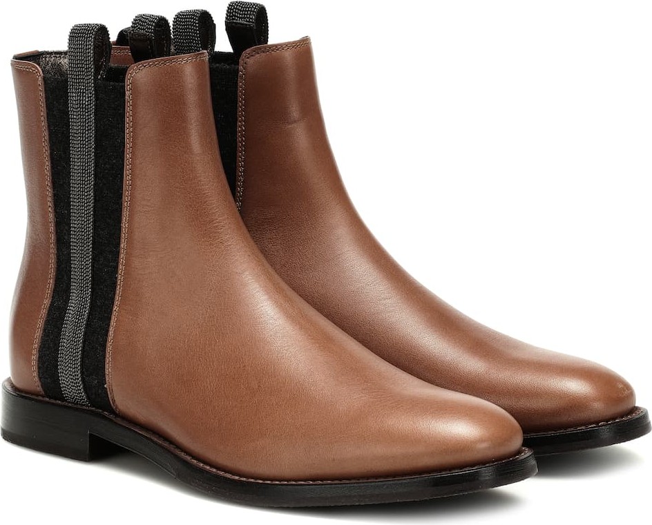 Brunello Cucinelli Embellished leather Chelsea boots