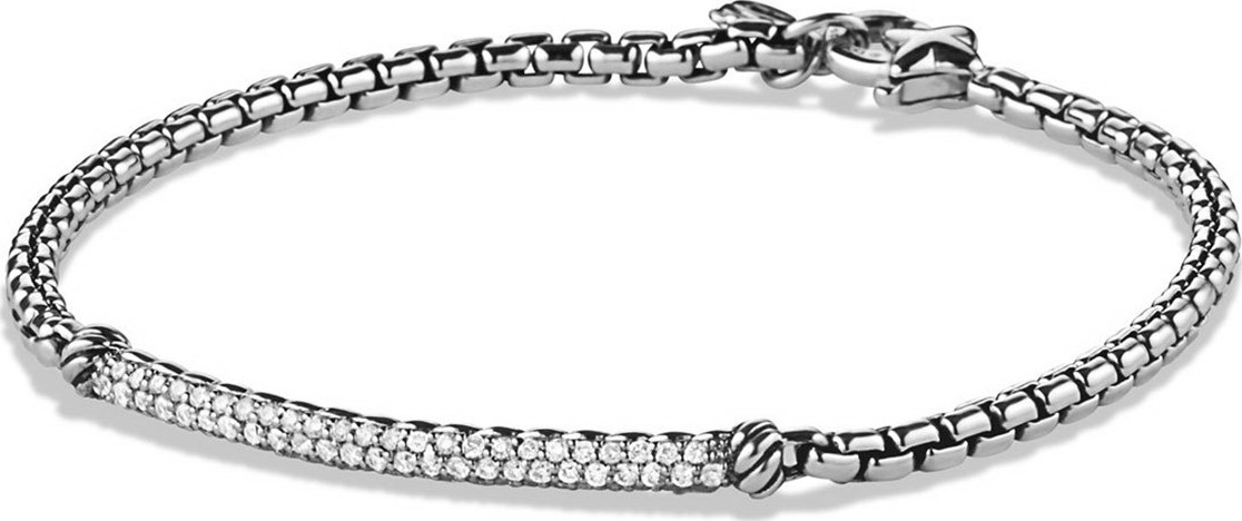 David Yurman Metro Pave Diamond Bar Bracelet