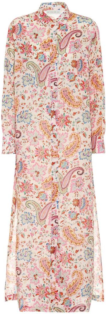 Etro Paisley-print ramie midi shirt dress