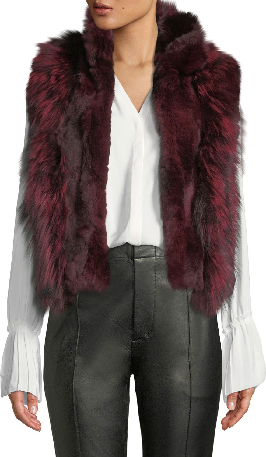 Adrienne Landau Short Fur Vest