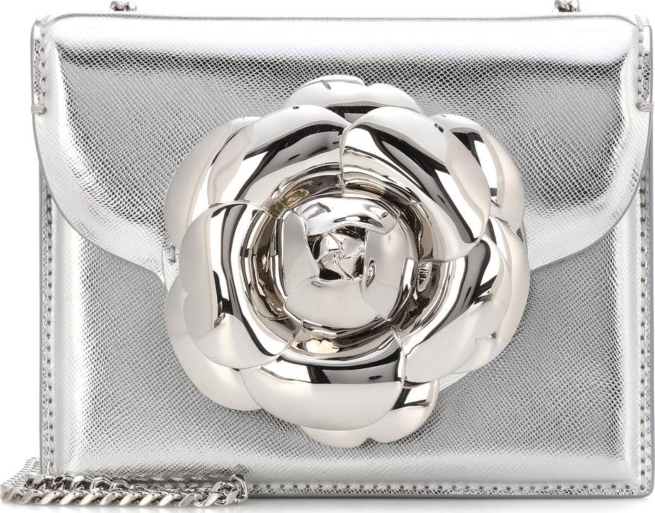 Oscar De La Renta TRO metallic leather shoulder bag