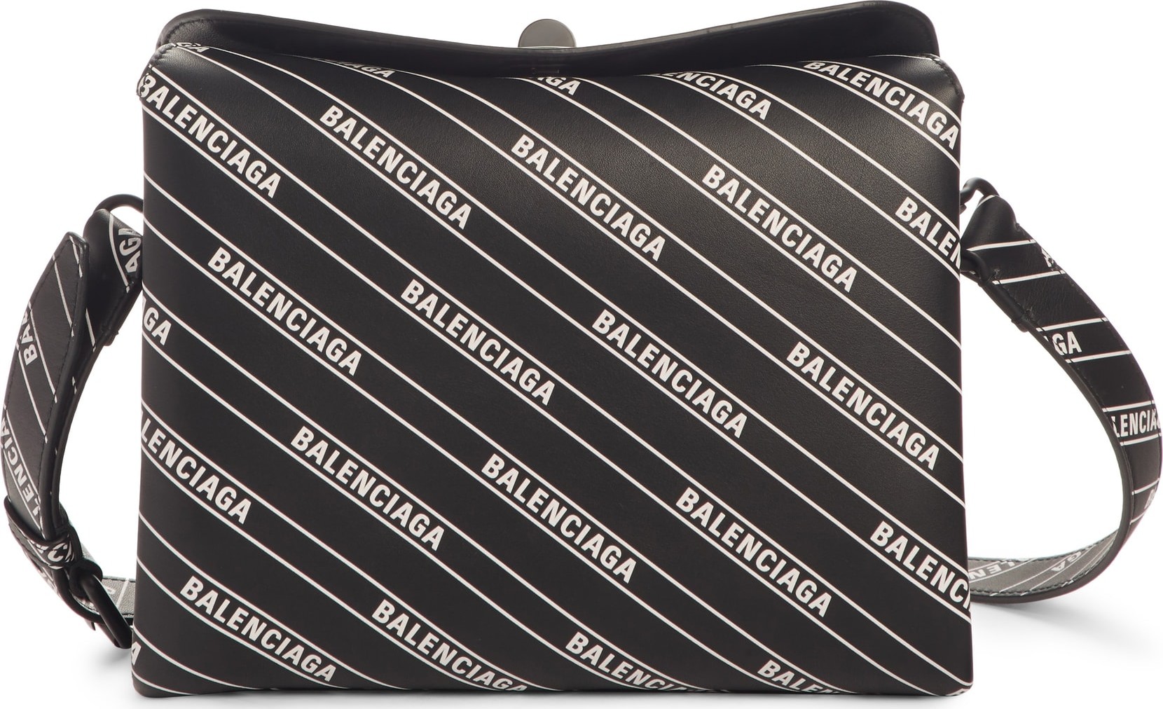 Balenciaga Logo Calfskin Leather Crossbody Bag