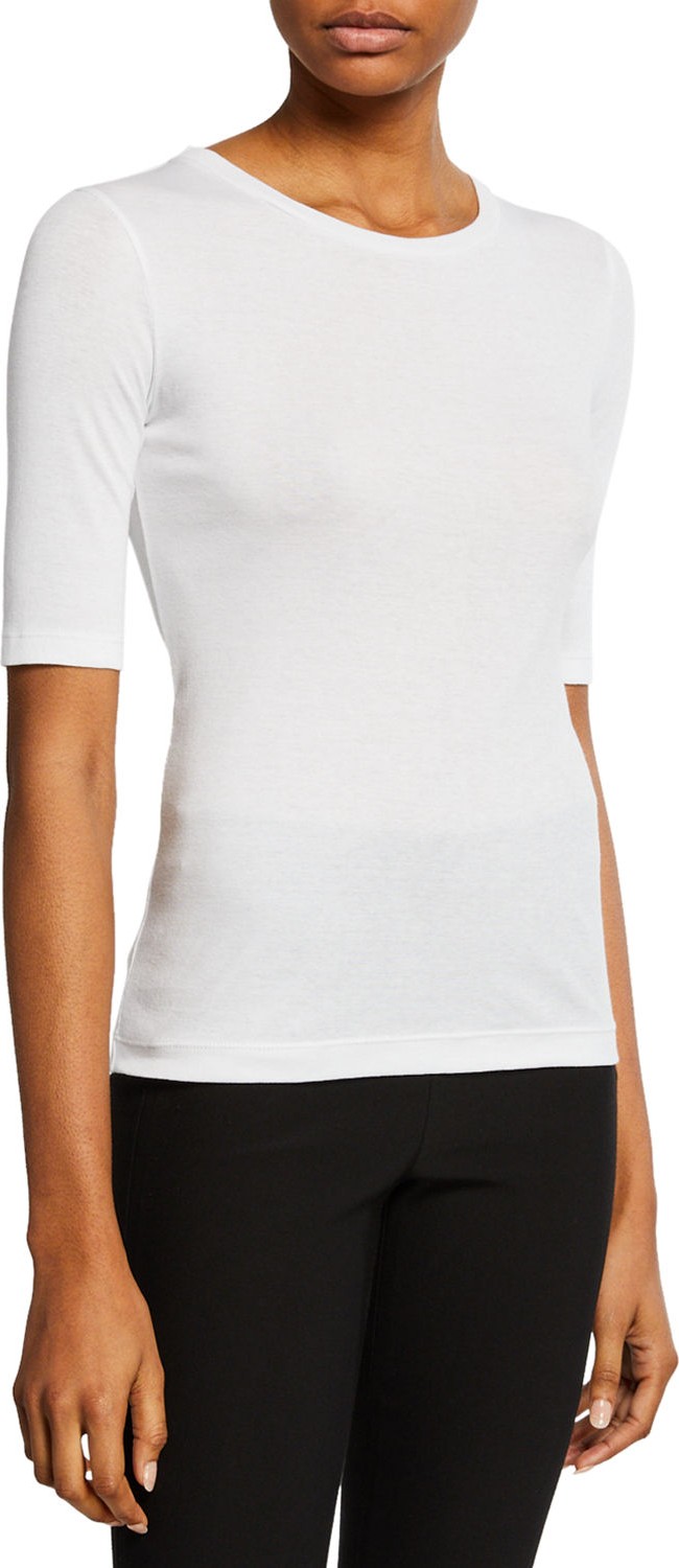Vince Crewneck Elbow-Sleeve Tee