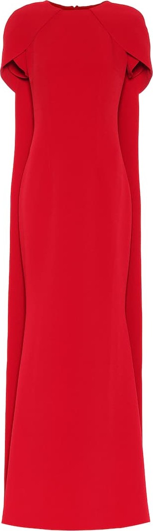 Safiyaa Ginkgo crêpe cape gown