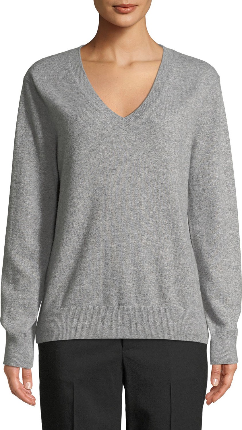 Vince Weekend V-Neck Cashmere Pullover Sweater