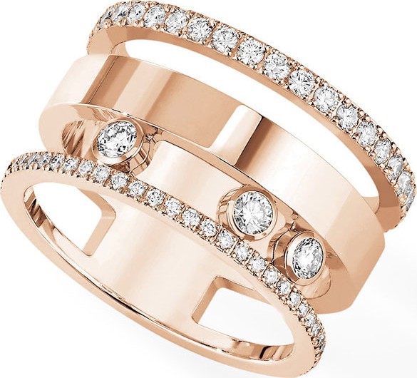 Messika 18k Rose Gold Move Romane Large Diamond Ring