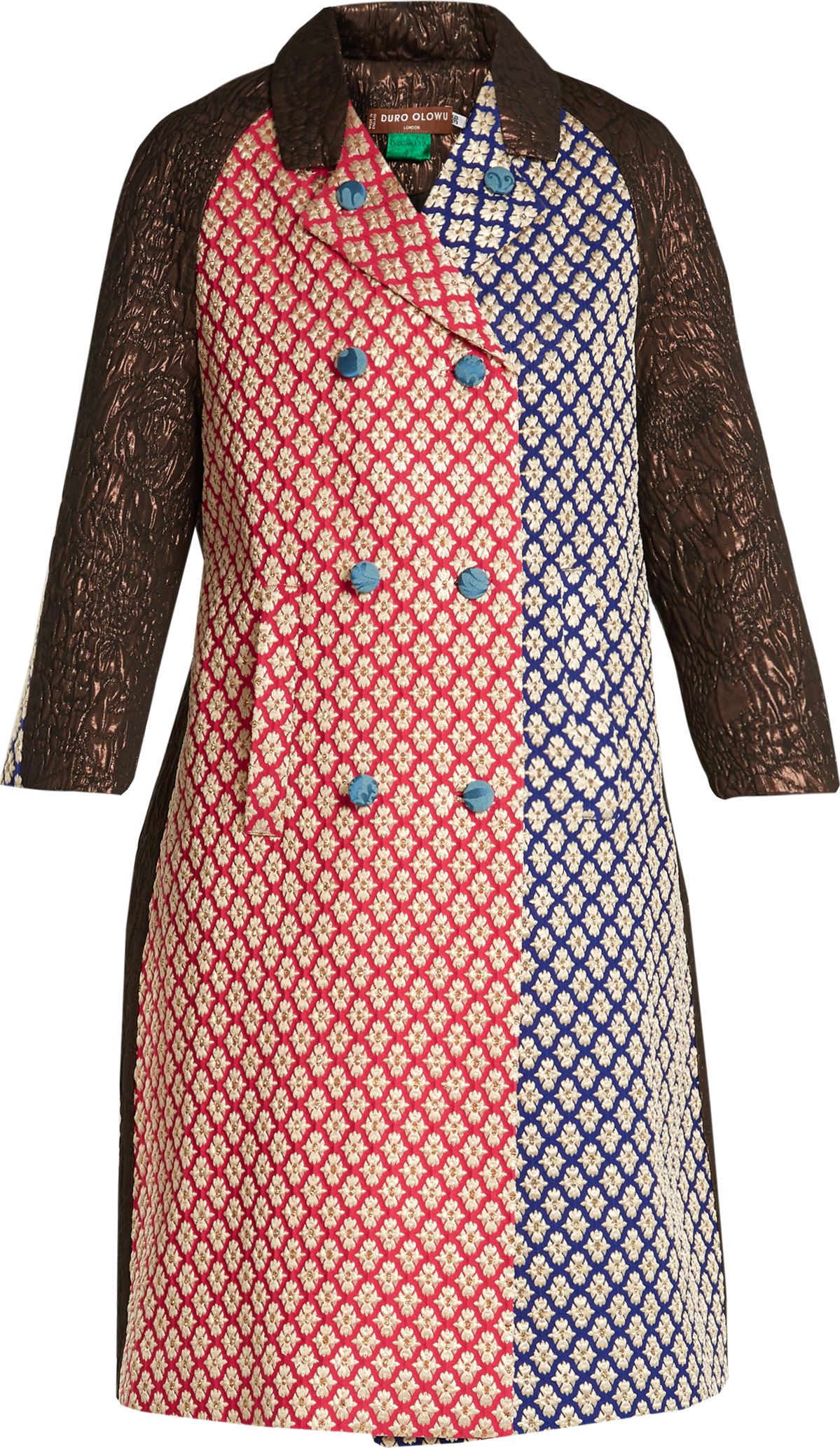 Duro Olowu Patchwork-brocade double-breasted coat