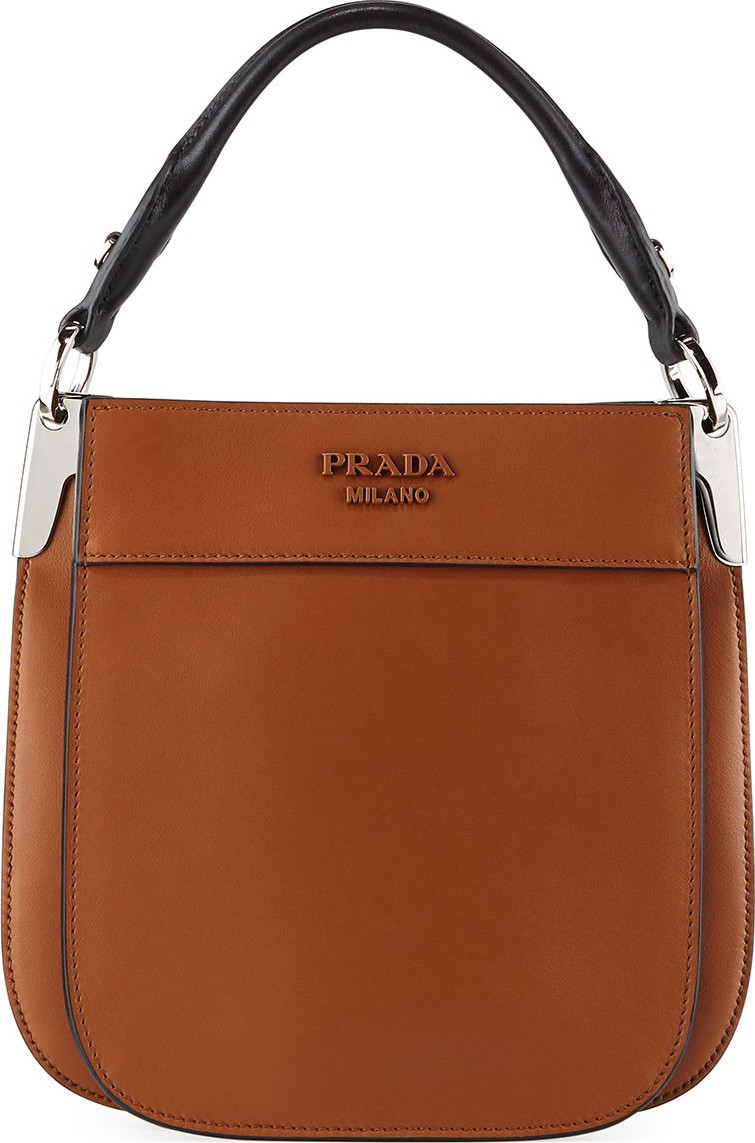 Prada Margit Small Monochrome City Calf Hobo Bag