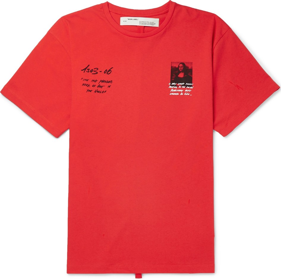 Off White Oversized Printed Cotton-Jersey T-Shirt