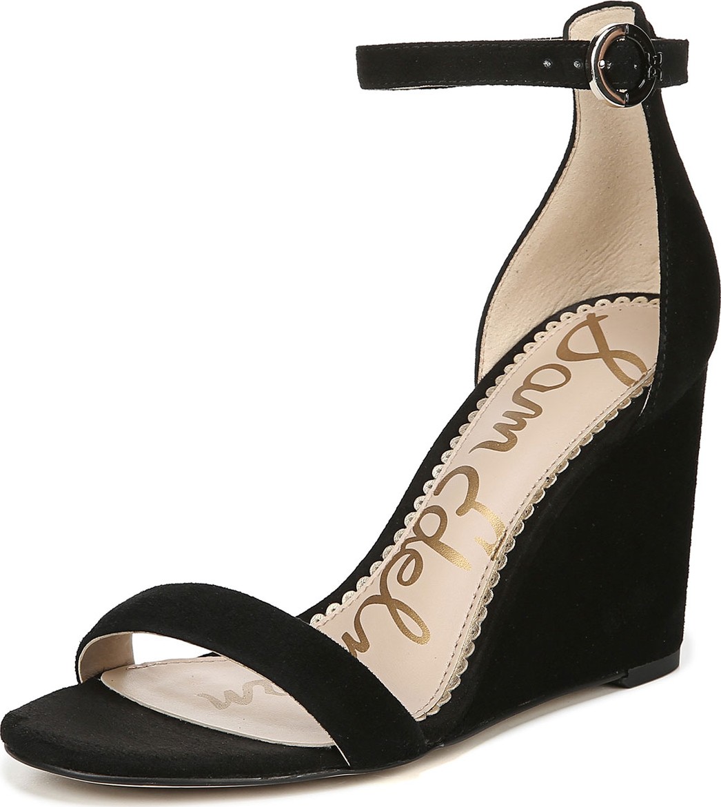 Sam Edelman Neesa Suede Ankle-Strap Wedge Sandals