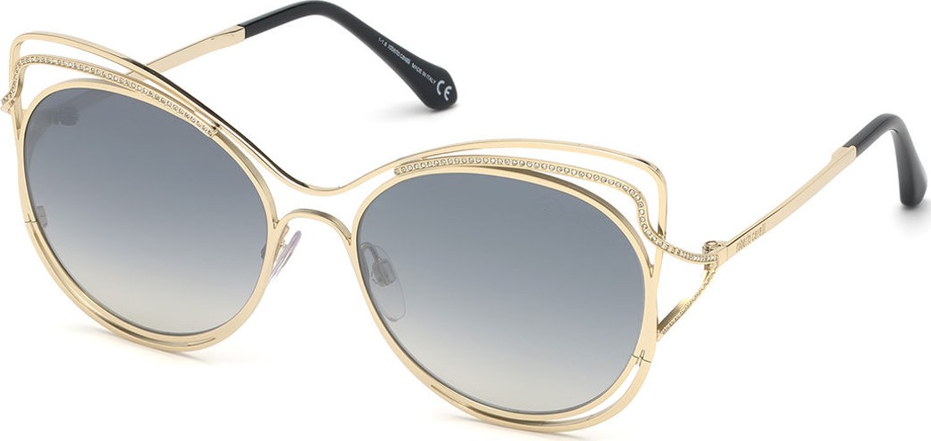 Roberto Cavalli Crystal-Trim Mirrored Cat-Eye Sunglasses