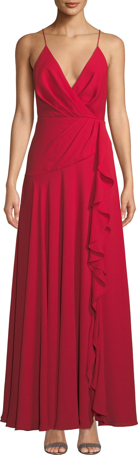 Fame and Partners The Naya Crisscross-Back Ruffle Dress