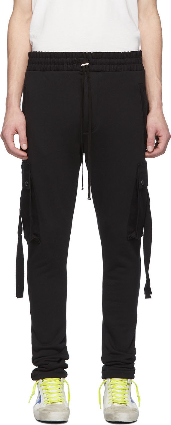 Amiri Black Sweat Cargo Trousers