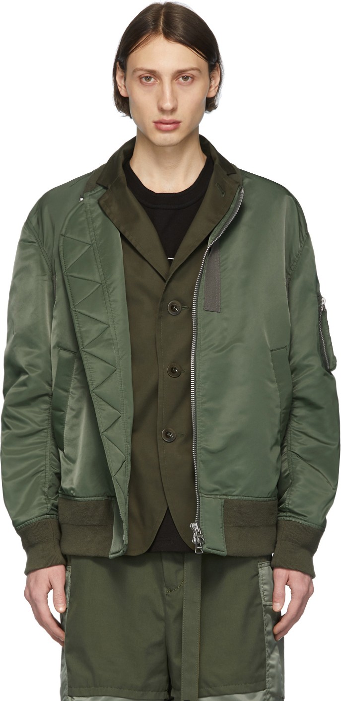 Sacai Green MA-1 Bomber Jacket