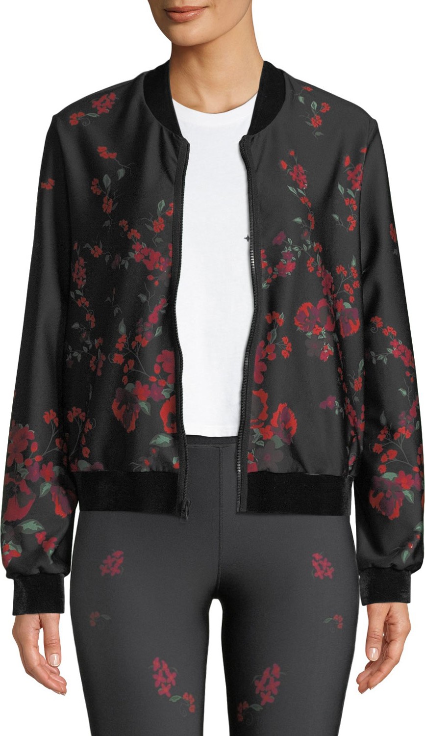 ULTRACOR Stealth Floral Zip-Front Bomber Jacket