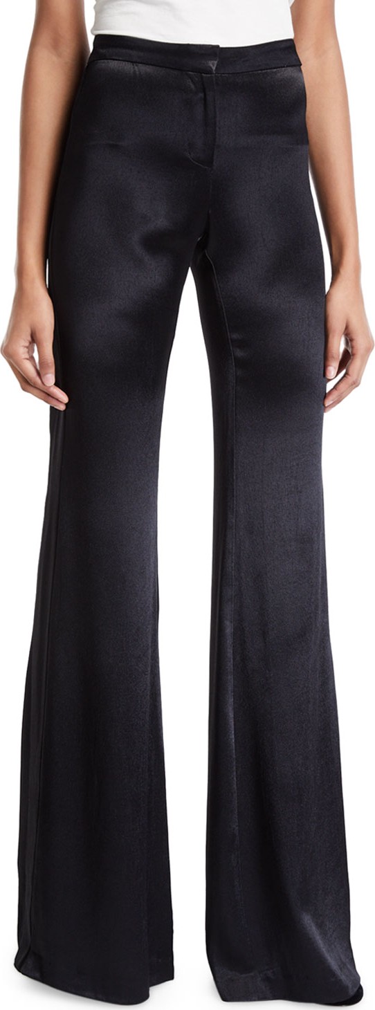 Alexis Orsola Satin Flare-Leg Pants