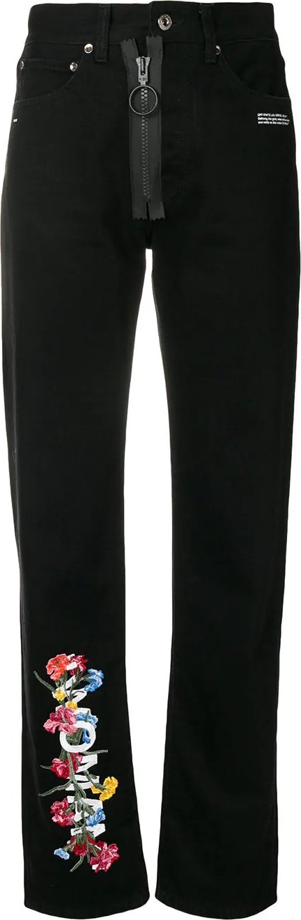 Off White floral high-waist jeans