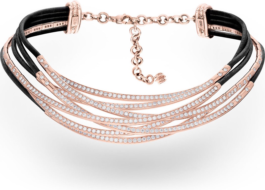 de GRISOGONO Allegra 18k Rose Gold & Leather Diamond Overlap Necklace