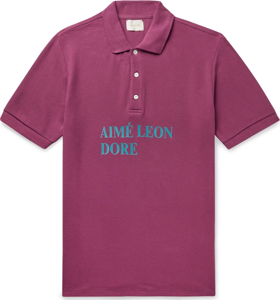 Aimé Leon Dore Logo-Print Cotton-Piqué Polo Shirt