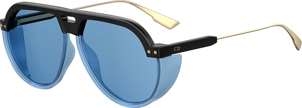 Dior DiorClub3 Aviator Sunglasses w/ Side Blinders