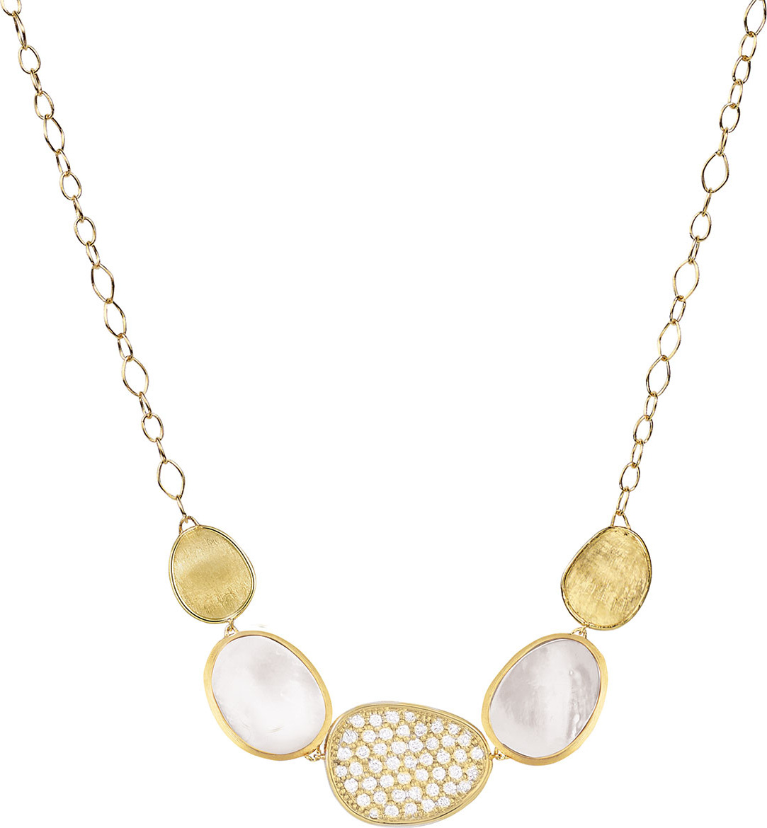 Marco Bicego 18k Lunaria Triple Mixed Necklace