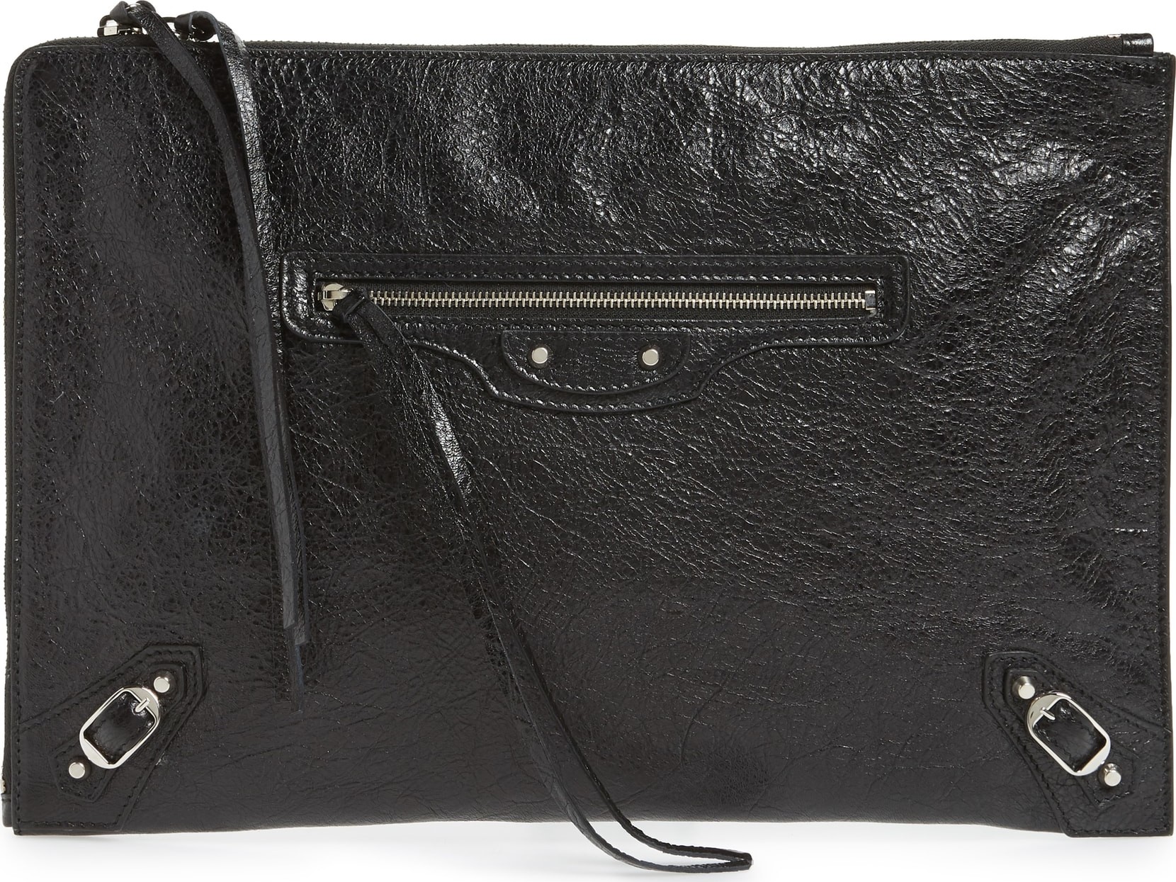 Balenciaga Classic Silver Zip Large Pouch