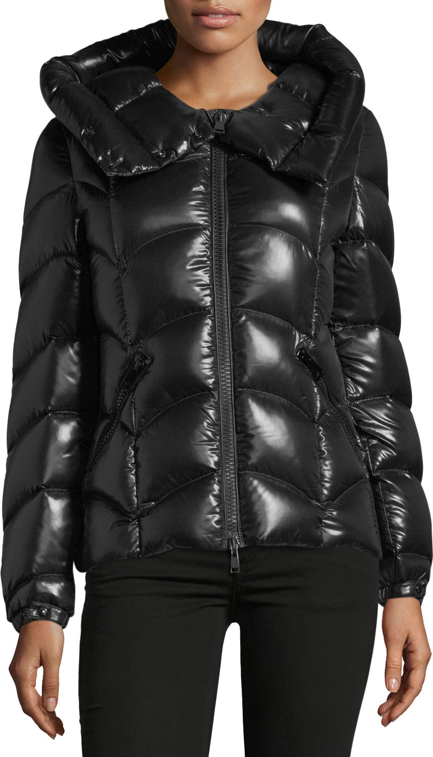 Moncler Akebia Hooded Wave Puffer Jacket