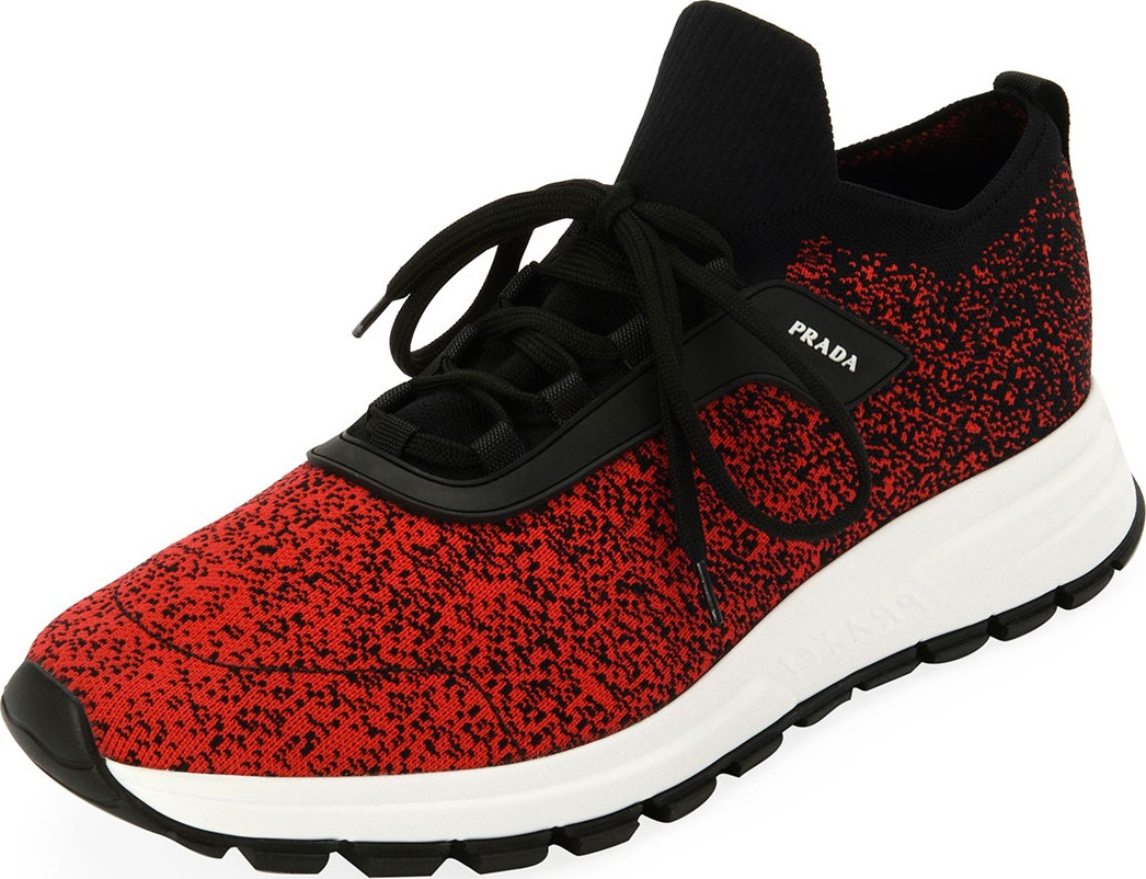 Prada Men's Degrade Knit Low-Top Sneaker