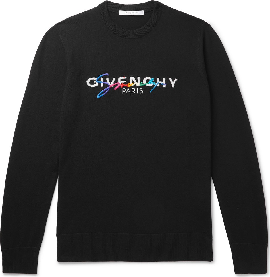 Givenchy Slim-Fit Logo-Embroidered Wool Sweater