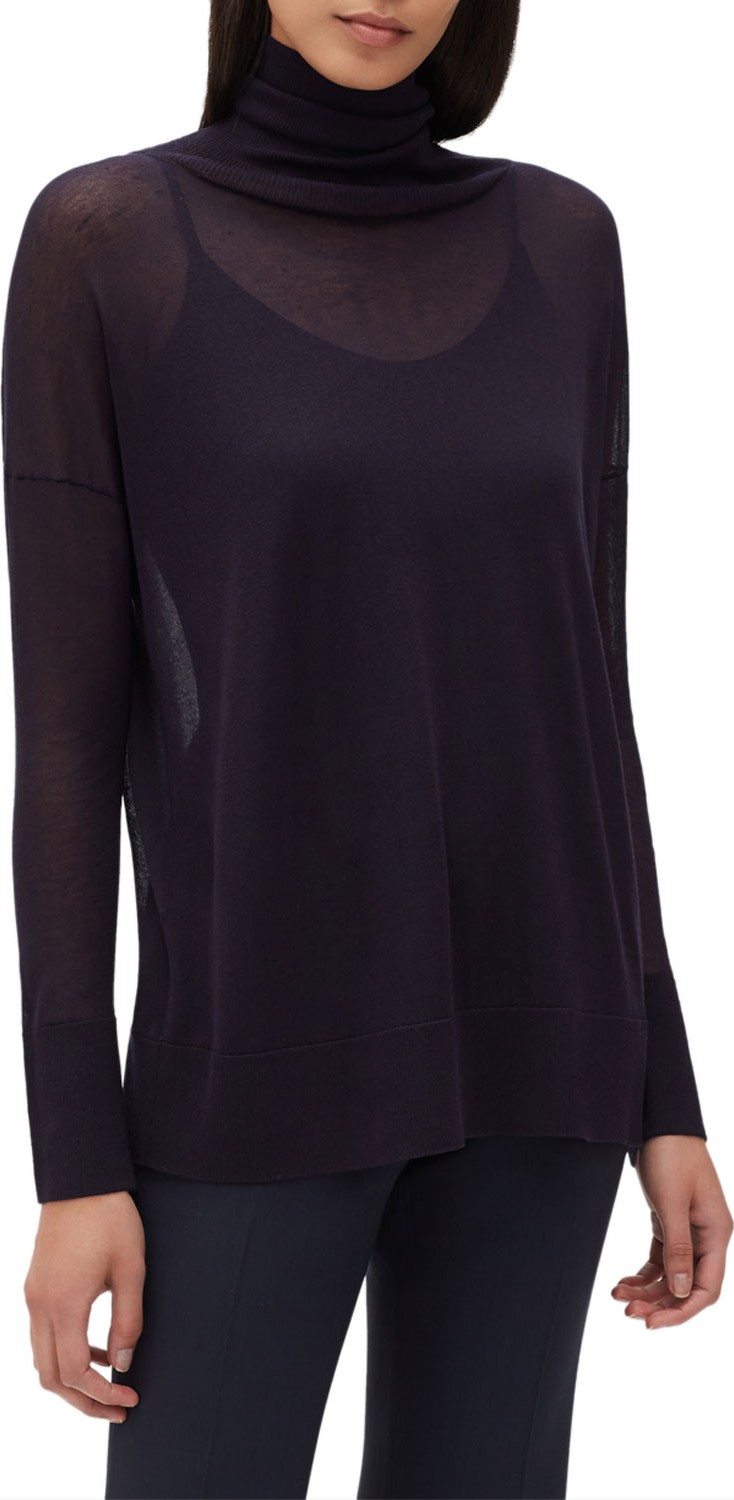 Lafayette 148 New York Semisheer Turtleneck Sweater