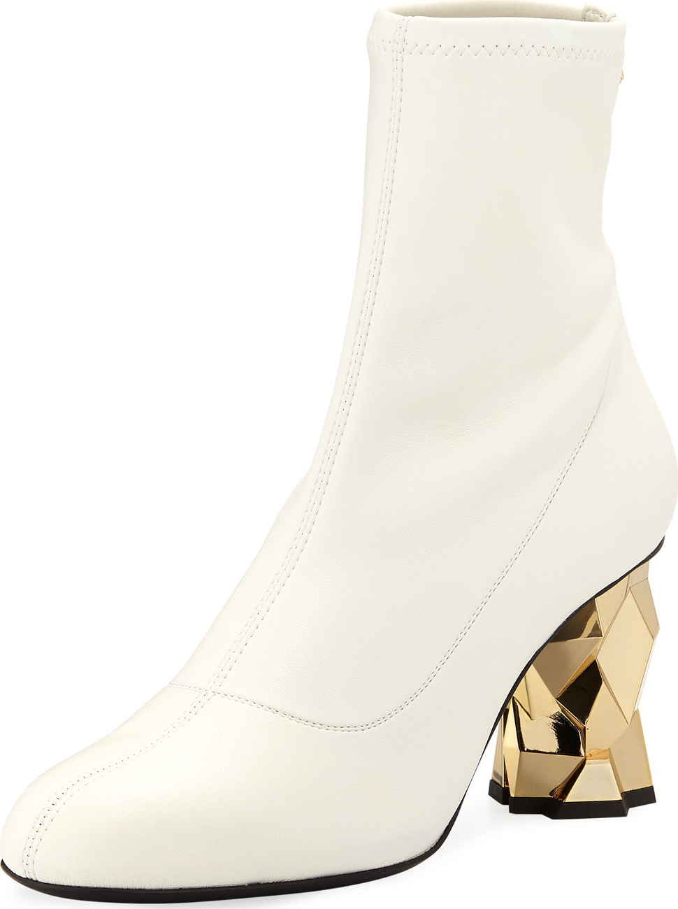Giuseppe Zanotti Leather Stretch 80mm Block-Heel Booties