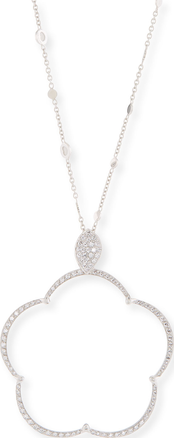 Pasquale Bruni Ton Jolie Diamond Floral Pendant Necklace in 18k White Gold