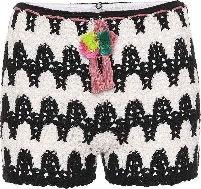Anna Kosturova Zebra crocheted cotton shorts