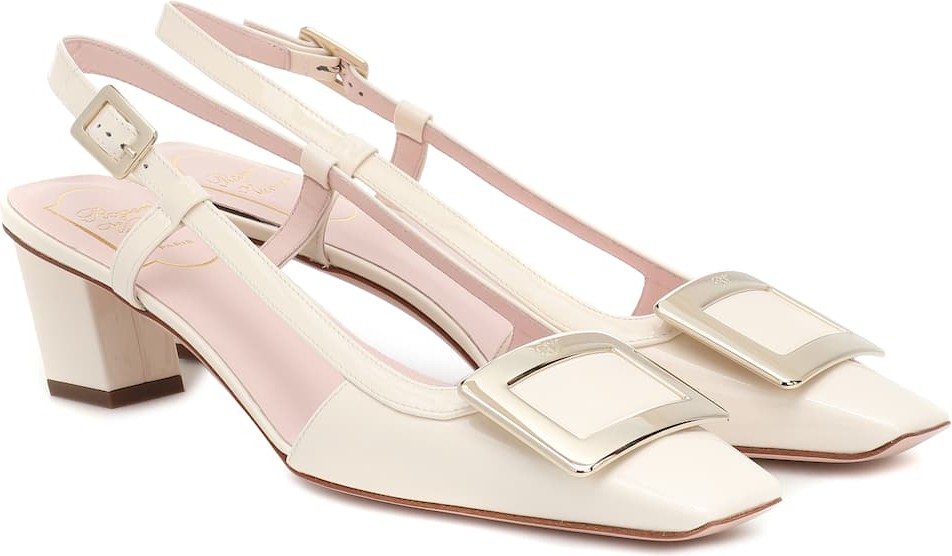 Roger Vivier Belle Vivier 45 patent-leather slingback pumps