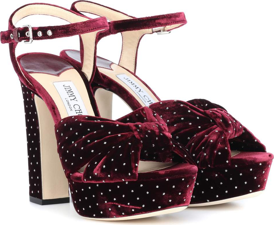 Jimmy Choo Heloise 120 velvet plateau sandals