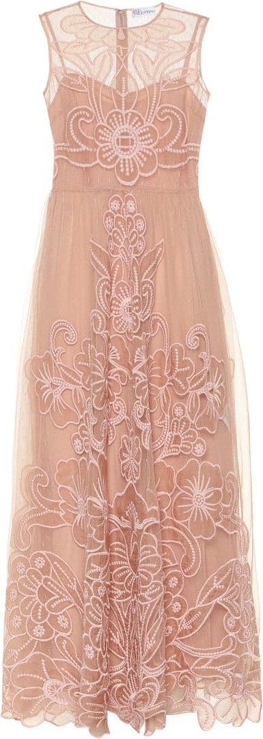RED Valentino Embroidered silk gown