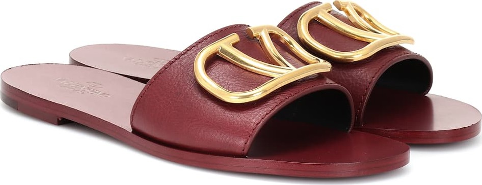Valentino Valentino Garavani Go Logo leather slides