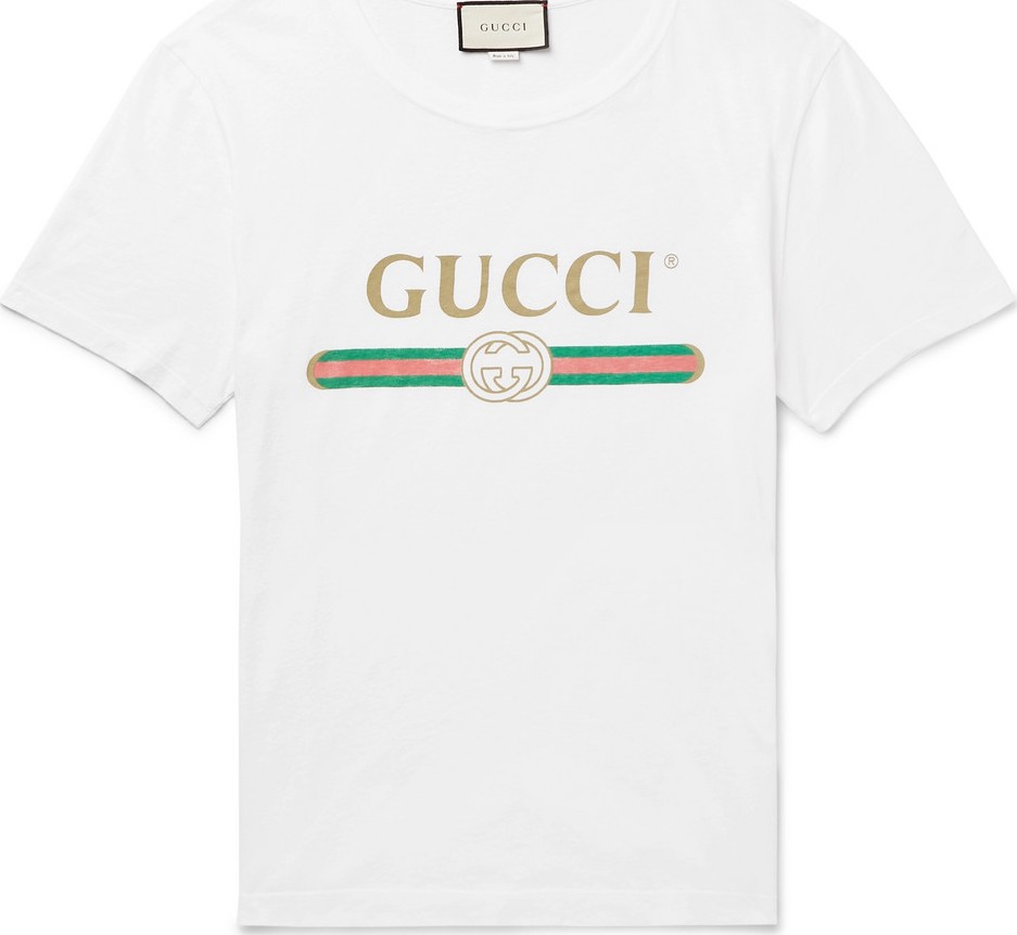 Gucci Distressed Printed Cotton-Jersey T-Shirt