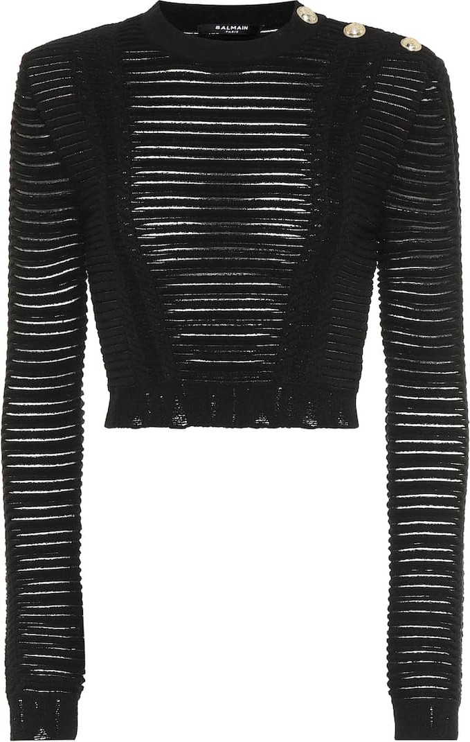Balmain Cropped knit top