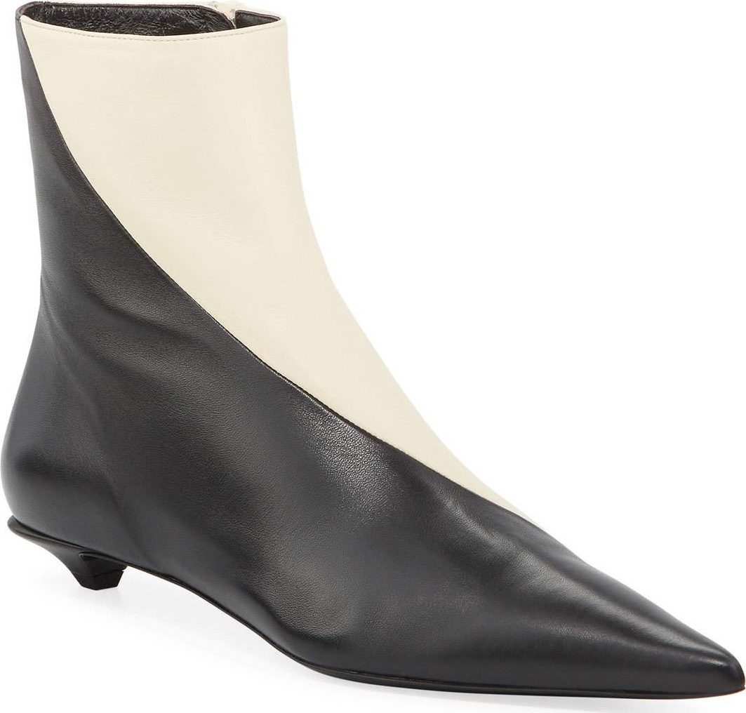 Proenza Schouler Two-Tone Kitten-Heel Booties