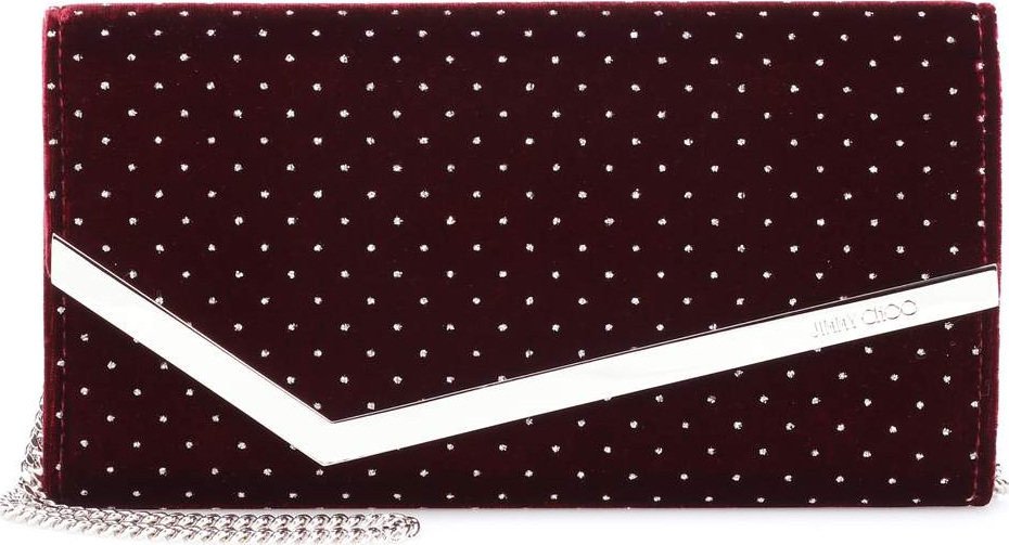 Jimmy Choo Emmie glittered velvet clutch