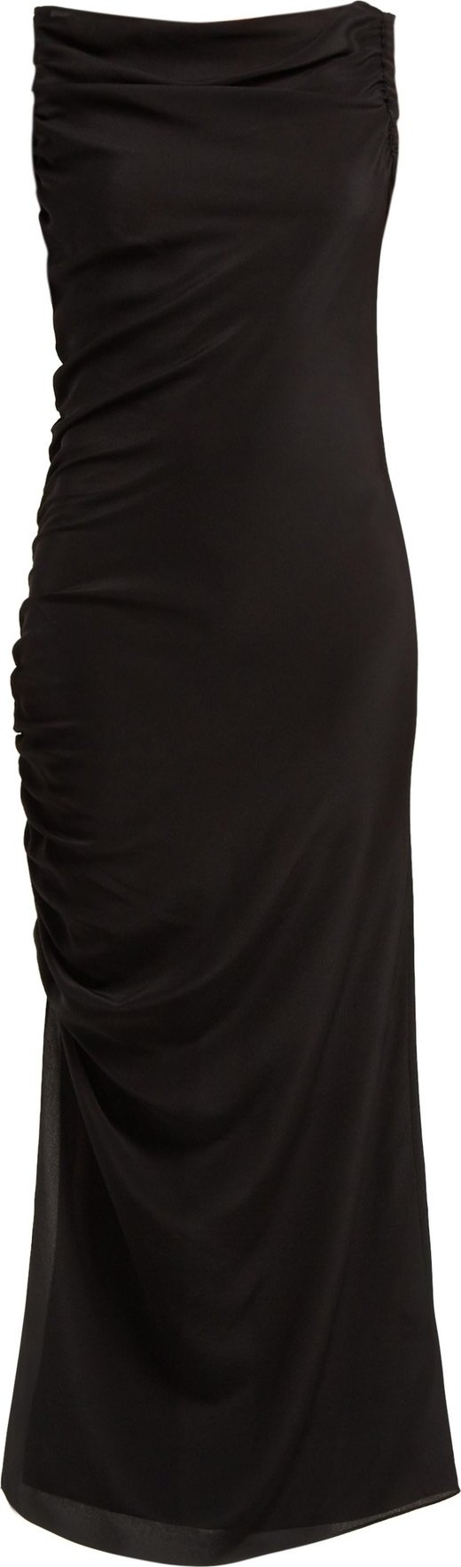 Raey Gathered-side backless silk dress