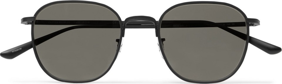 THE ROW + Oliver Peoples Board Meeting 2 Square-Frame Silver-Tone Titanium Sunglasses